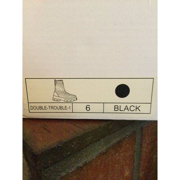 Womens Sock Boots Ladies Chunky Sole Chelsea Black Ankle Booties Size 6 - Picture 6 of 6